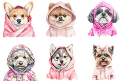 Pink Dog Hoodie Clipart Bundle - CraftNest - Digital Crafting and Art