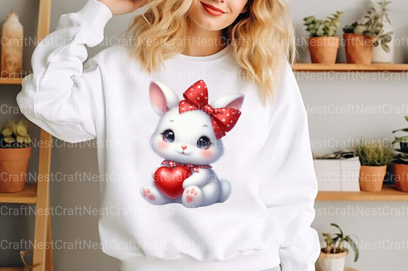 Valentine Cute Bunny Clipart Bundle - CraftNest - Digital Crafting and Art