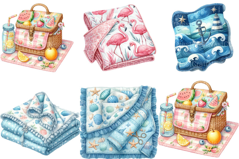 Summer Blanket Sublimation Clipart Bundle - CraftNest - Digital Crafting and Art