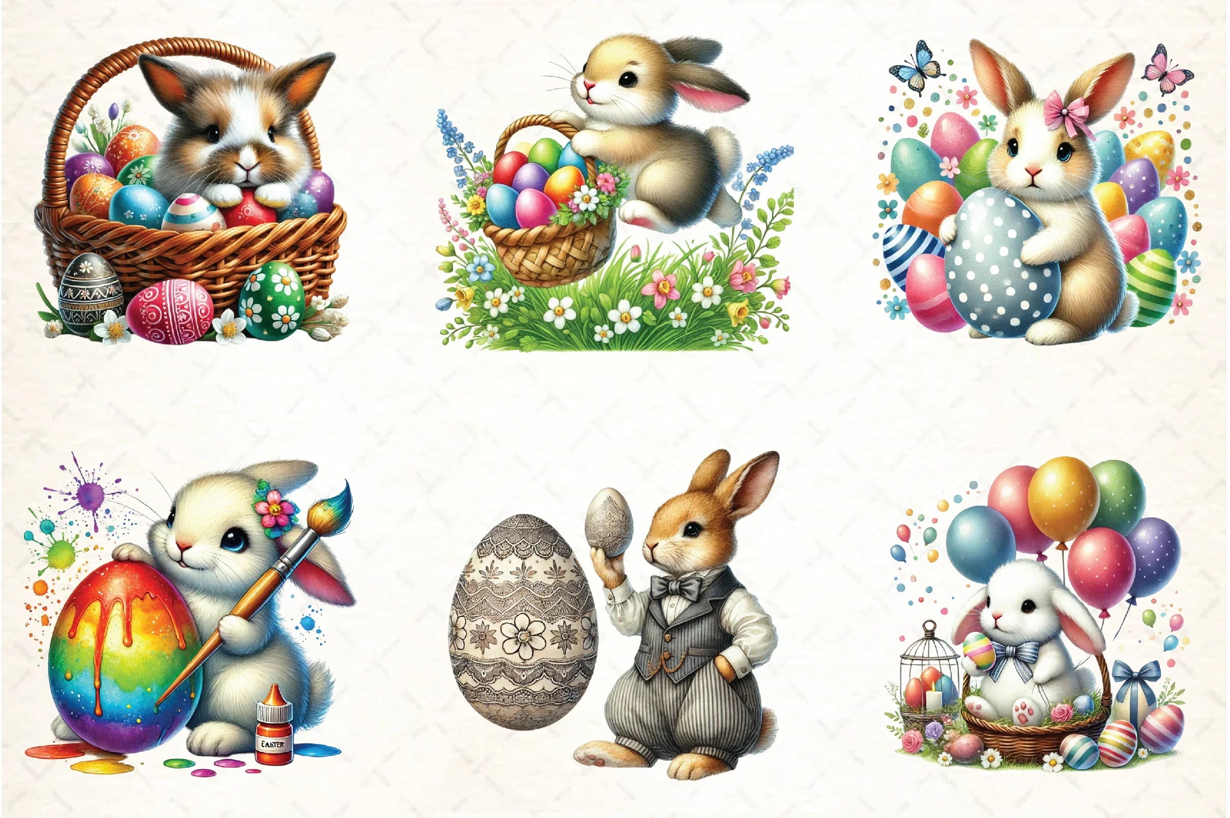 Easter Bunny Egg Clipart Bundle - CraftNest - Digital Crafting and Art