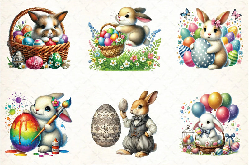 Easter Bunny Egg Clipart Bundle - CraftNest - Digital Crafting and Art
