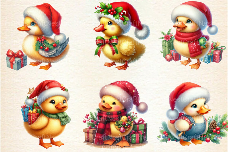 Christmas Cute Duck Clipart Bundle - CraftNest - Digital Crafting and Art