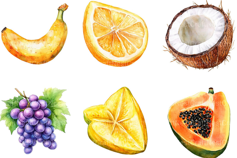 Summer Fruit Clipart - CraftNest - Digital Crafting and Art