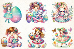 Spring Easter Girls Clipart Bundle - CraftNest - Digital Crafting and Art
