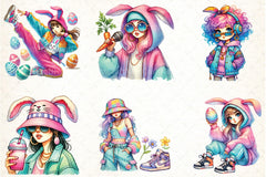 Hip Hop Easter Girl Clipart Bundle - CraftNest - Digital Crafting and Art
