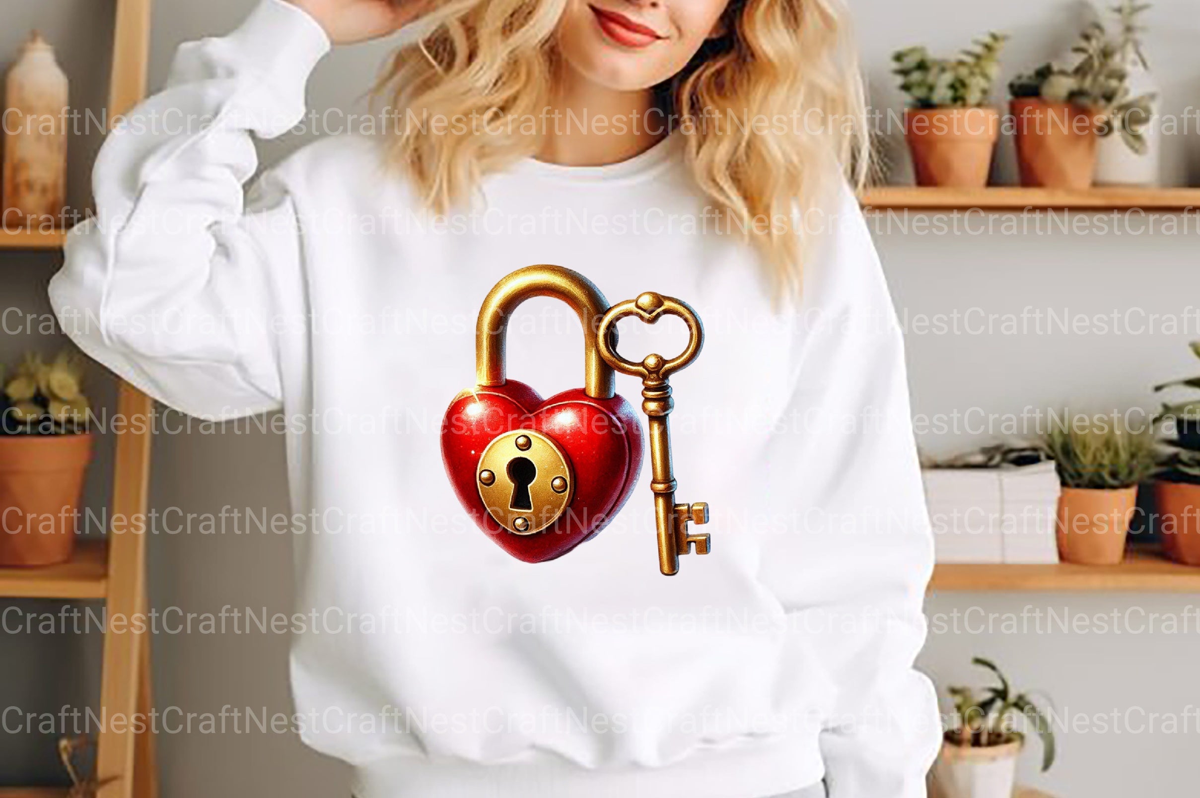 Valentine Red Heart Shaped Lock Clipart Bundle - CraftNest - Digital Crafting and Art