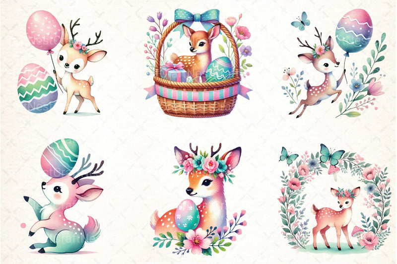 Cute Easter Deer Clipart Bundle - CraftNest - Digital Crafting and Art