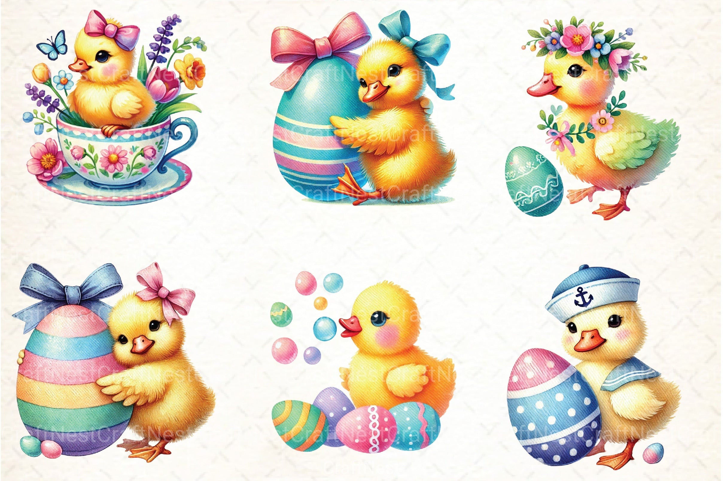 Vintage Easter Duck Clipart Bundle 2 - CraftNest - Digital Crafting and Art