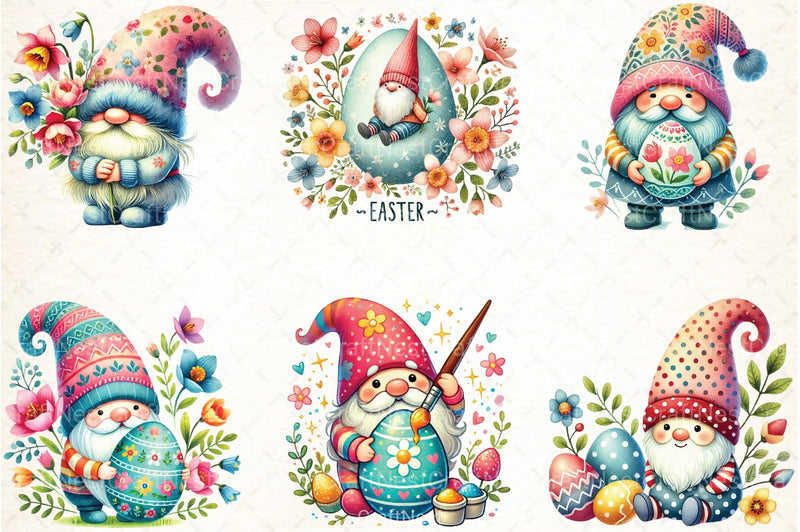 Cute Easter Gnome Clipart Bundle 99 - CraftNest - Digital Crafting and Art