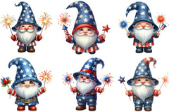 4th of July Gnome Clipart - CraftNest - Digital Crafting and Art