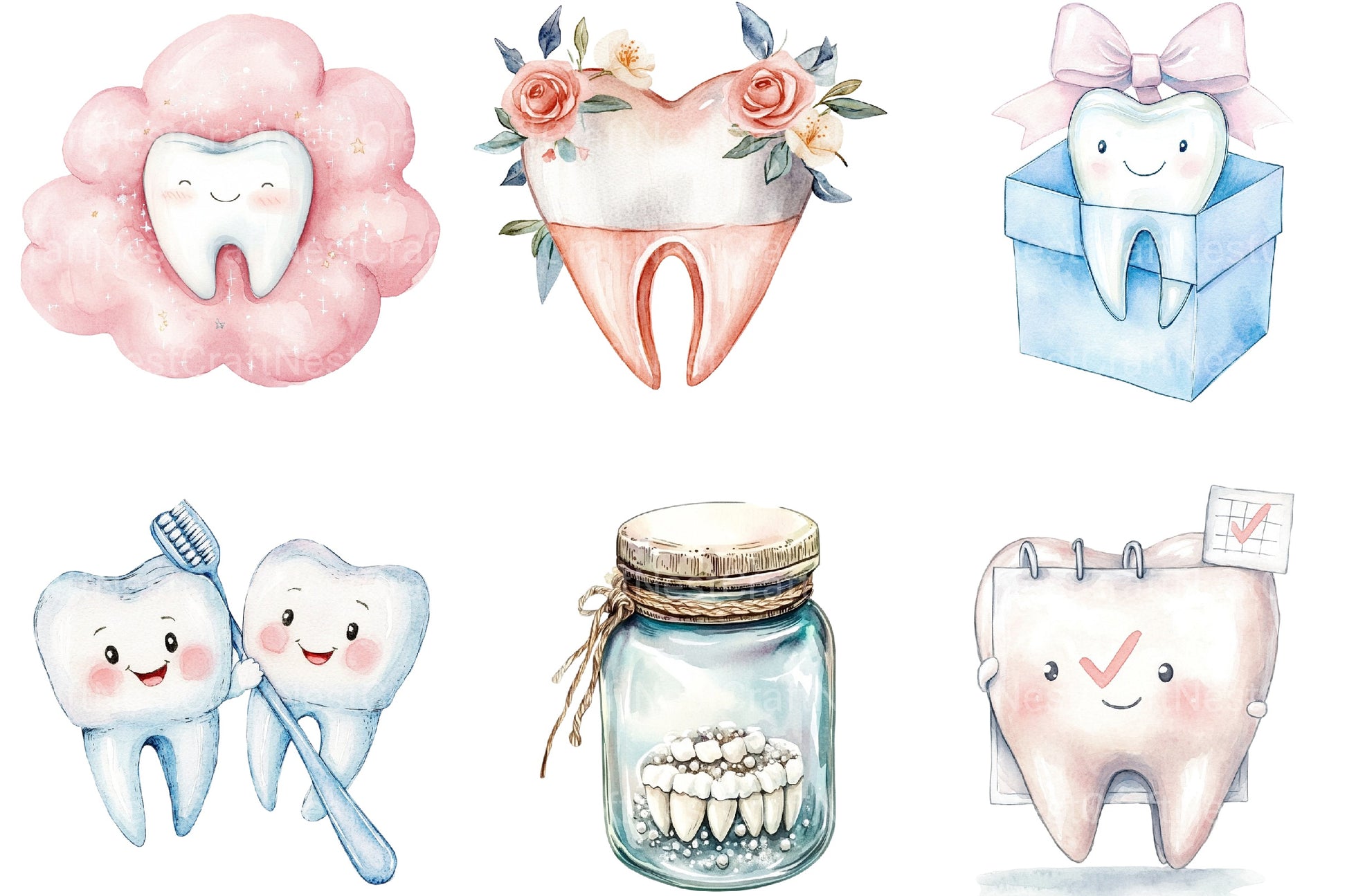 Dentist Tooth Sublimation Clipart Bundle - CraftNest - Digital Crafting and Art