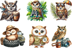 Safari Owls Clipart - CraftNest - Digital Crafting and Art