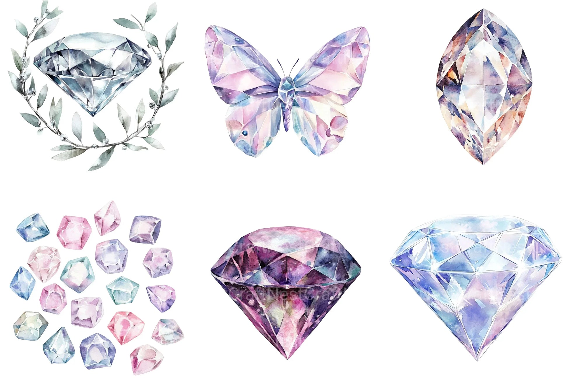 Diamond Clipart Bundle 1 - CraftNest - Digital Crafting and Art
