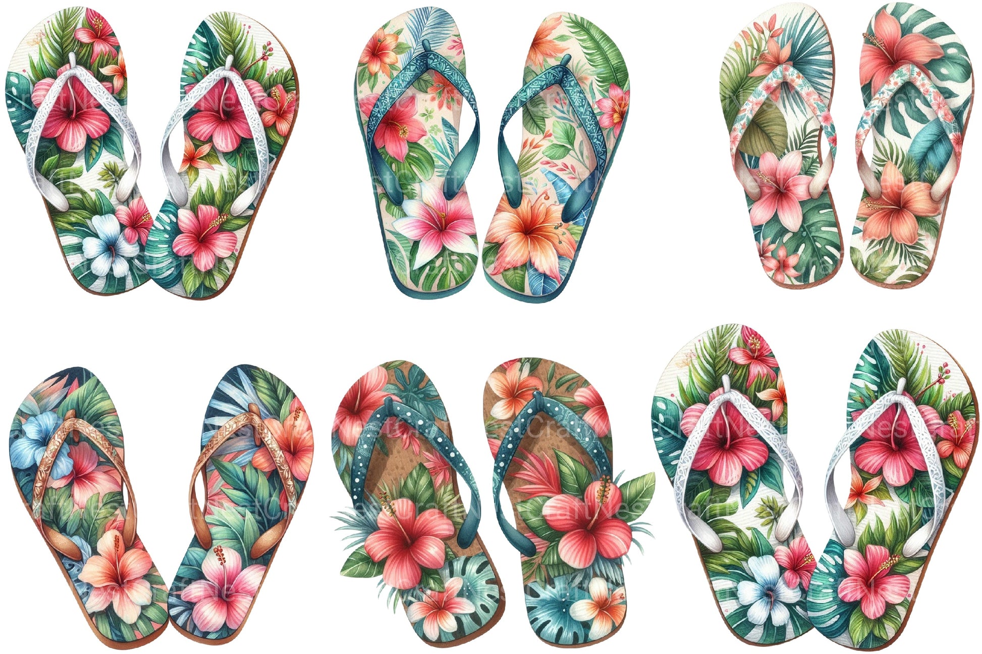 Summer Flip Flops Clipart Bundle - CraftNest - Digital Crafting and Art