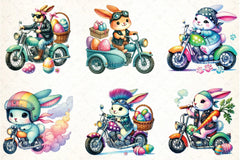 Easter Biker Bunny Clipart Bundle 19 - CraftNest - Digital Crafting and Art