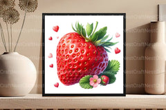 Red Strawberry Clipart Bundle - CraftNest - Digital Crafting and Art