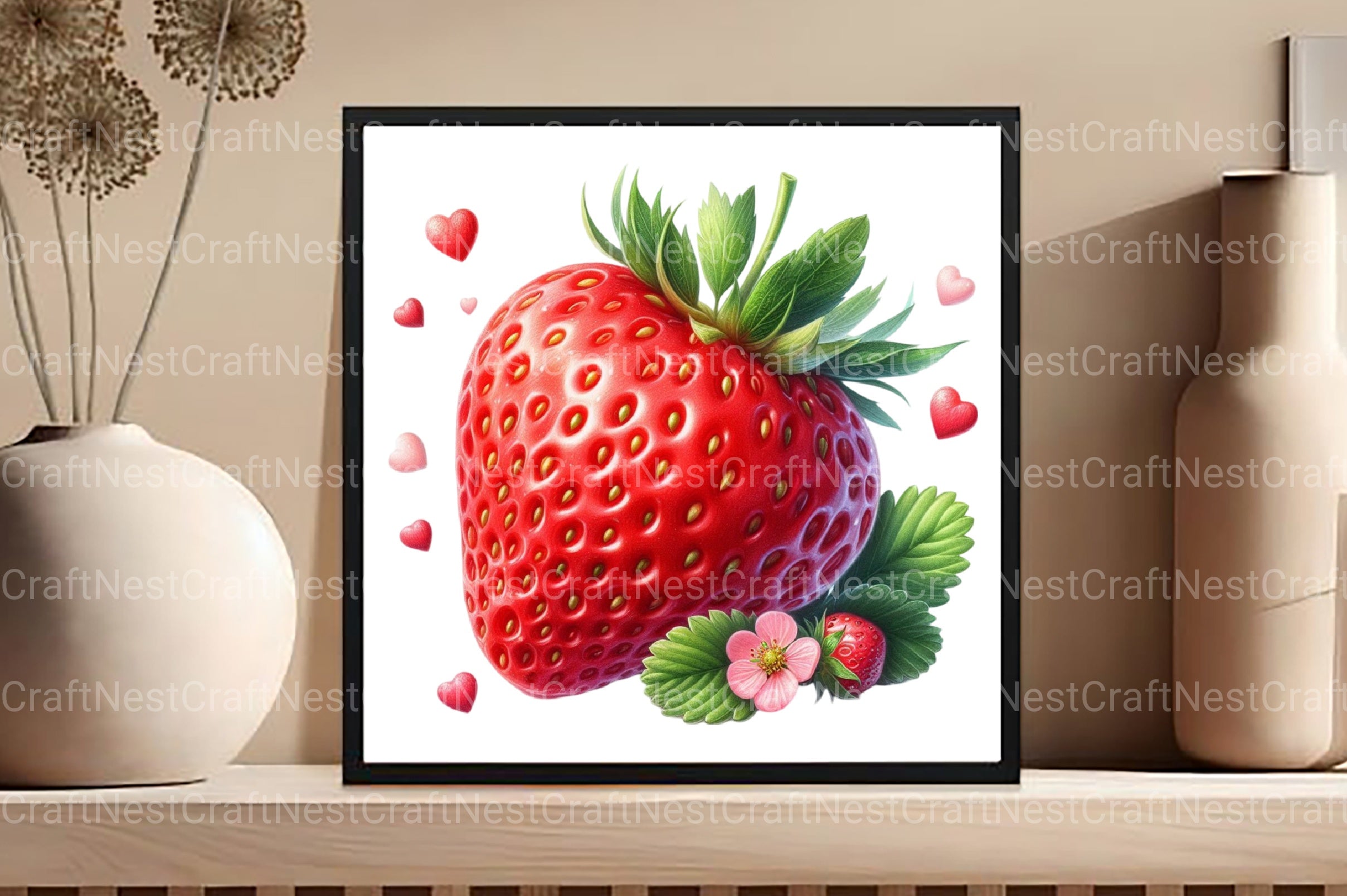 Red Strawberry Clipart Bundle - CraftNest - Digital Crafting and Art