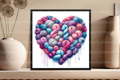 Valentine Heart Shaped Yarn Clipart Bundle - CraftNest - Digital Crafting and Art