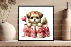 Valentine Peeking Dog Clipart Bundle - CraftNest - Digital Crafting and Art