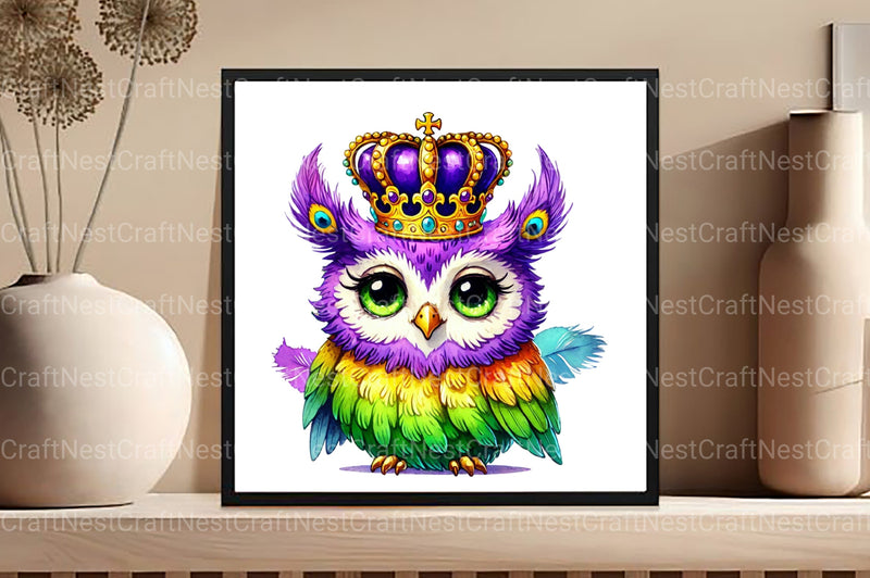 Mardi Gras Owl Clipart Bundle - CraftNest - Digital Crafting and Art