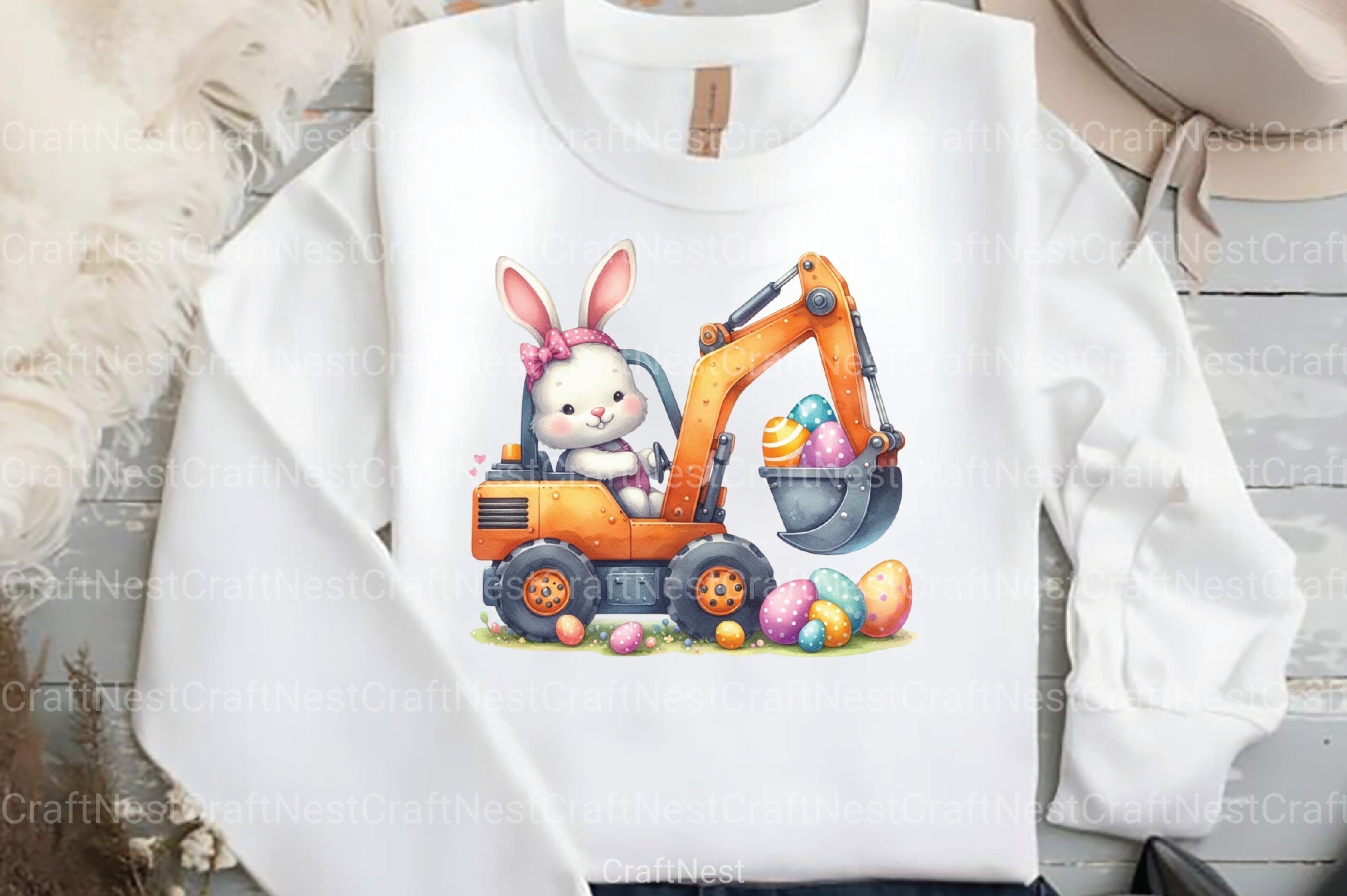 Eggs Excavator Construction Easter Clipart Bundle - CraftNest - Digital Crafting and Art