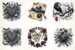 Gothic Valentine's Day Clipart Bundle - CraftNest - Digital Crafting and Art