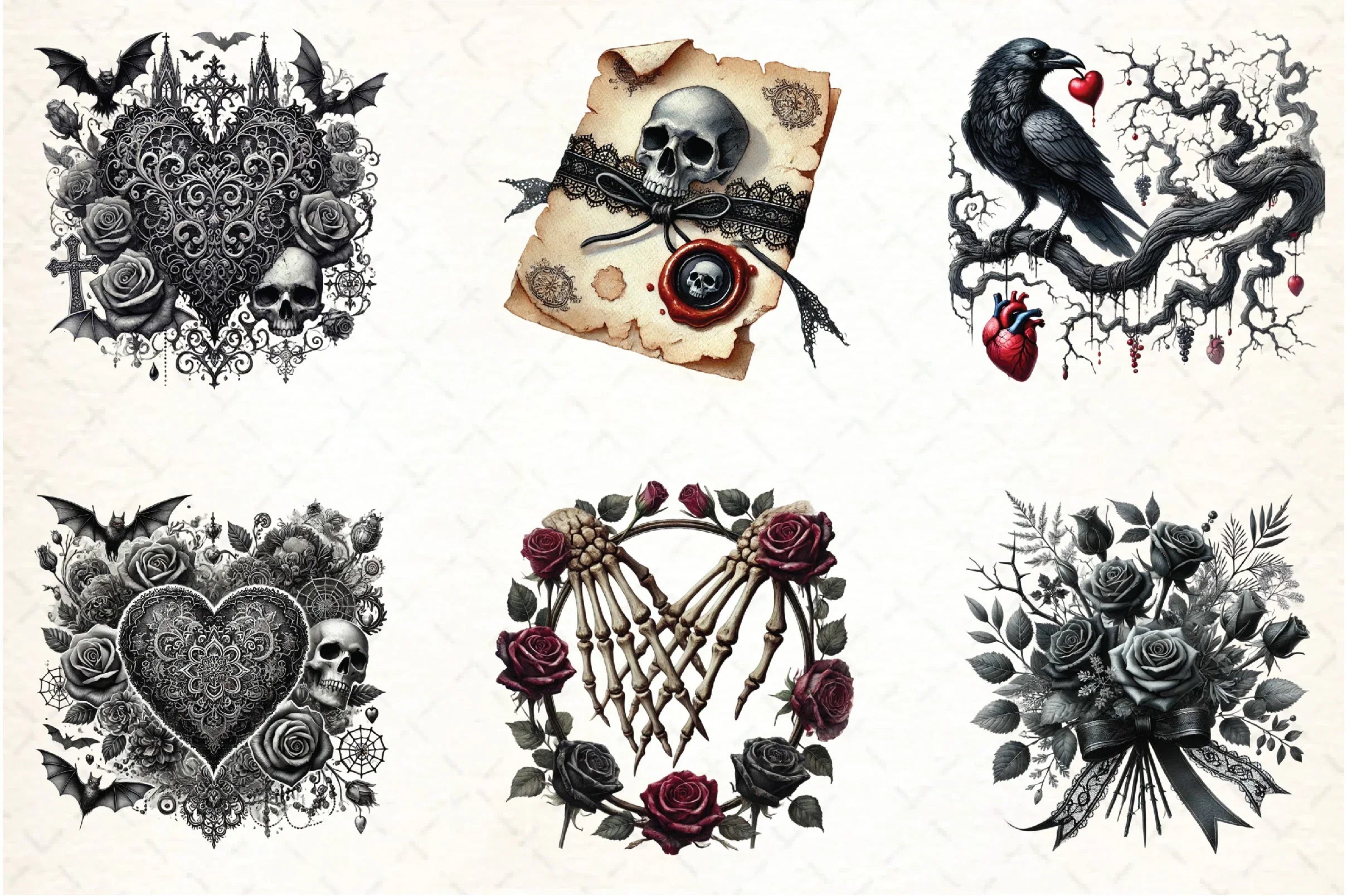 Gothic Valentine's Day Clipart Bundle - CraftNest - Digital Crafting and Art