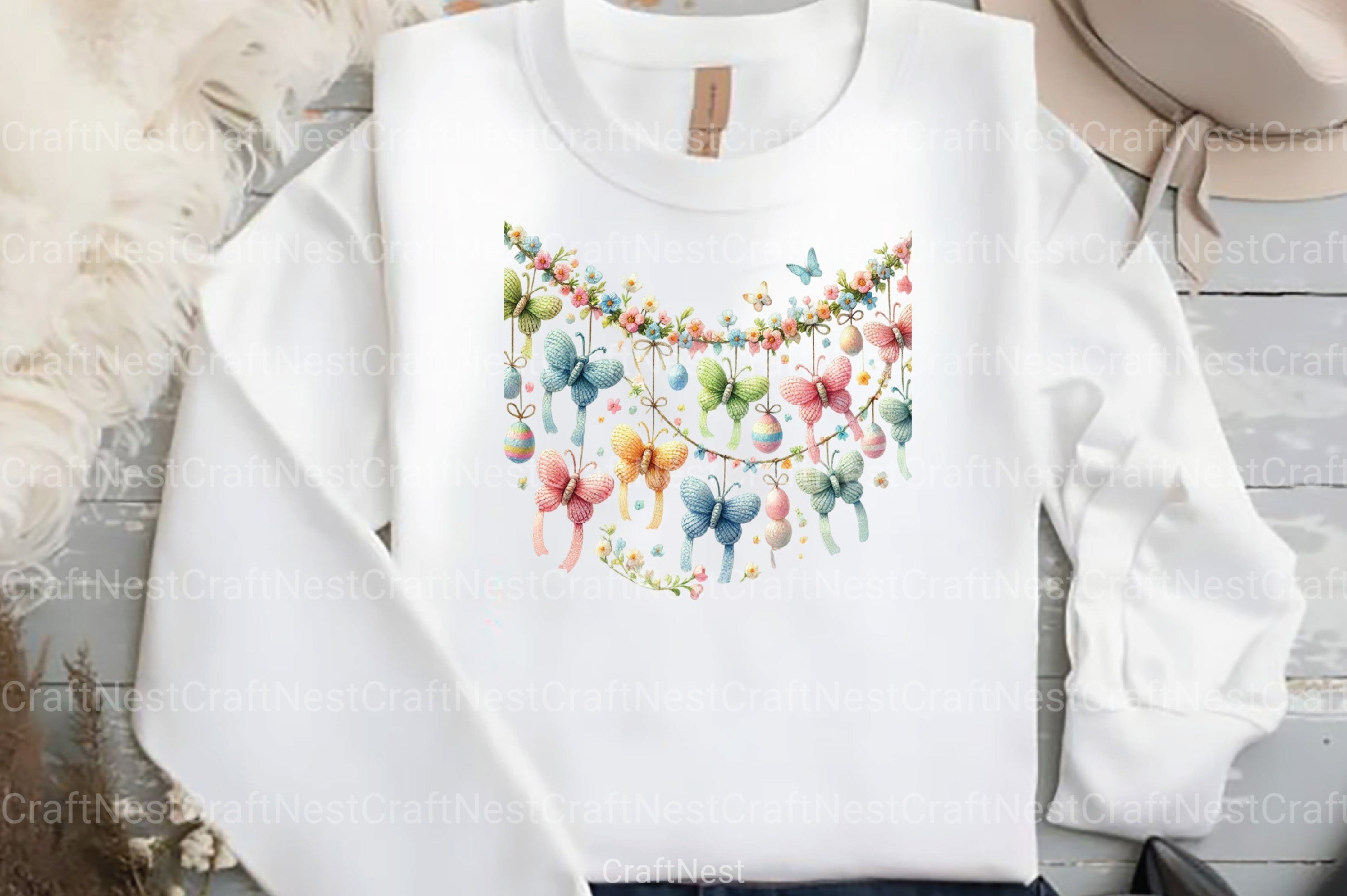 Easter Knitted Butterfly Clipart Bundle - CraftNest - Digital Crafting and Art