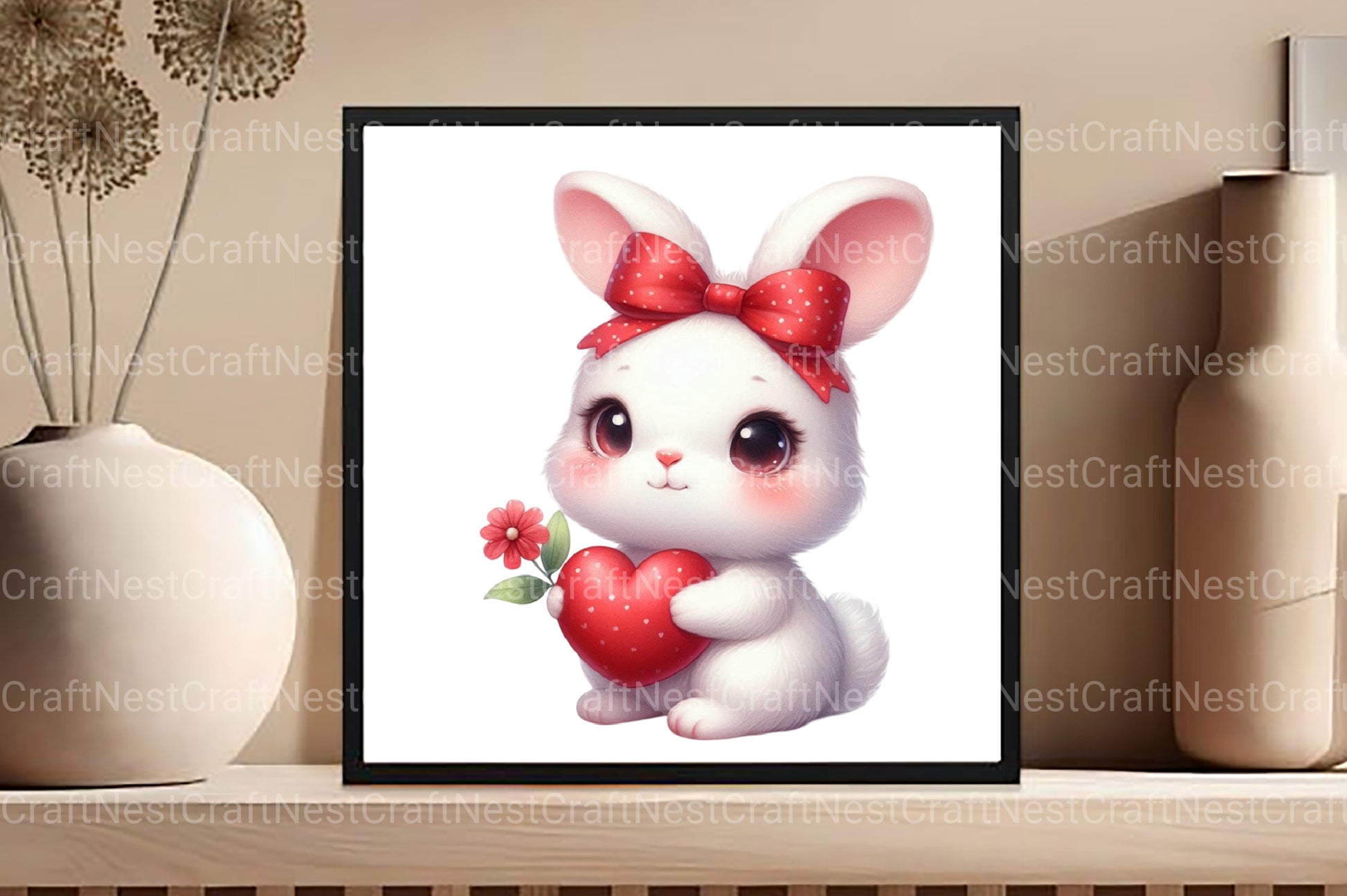 Valentine Cute Bunny Clipart Bundle - CraftNest - Digital Crafting and Art