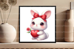 Valentine Cute Bunny Clipart Bundle - CraftNest - Digital Crafting and Art