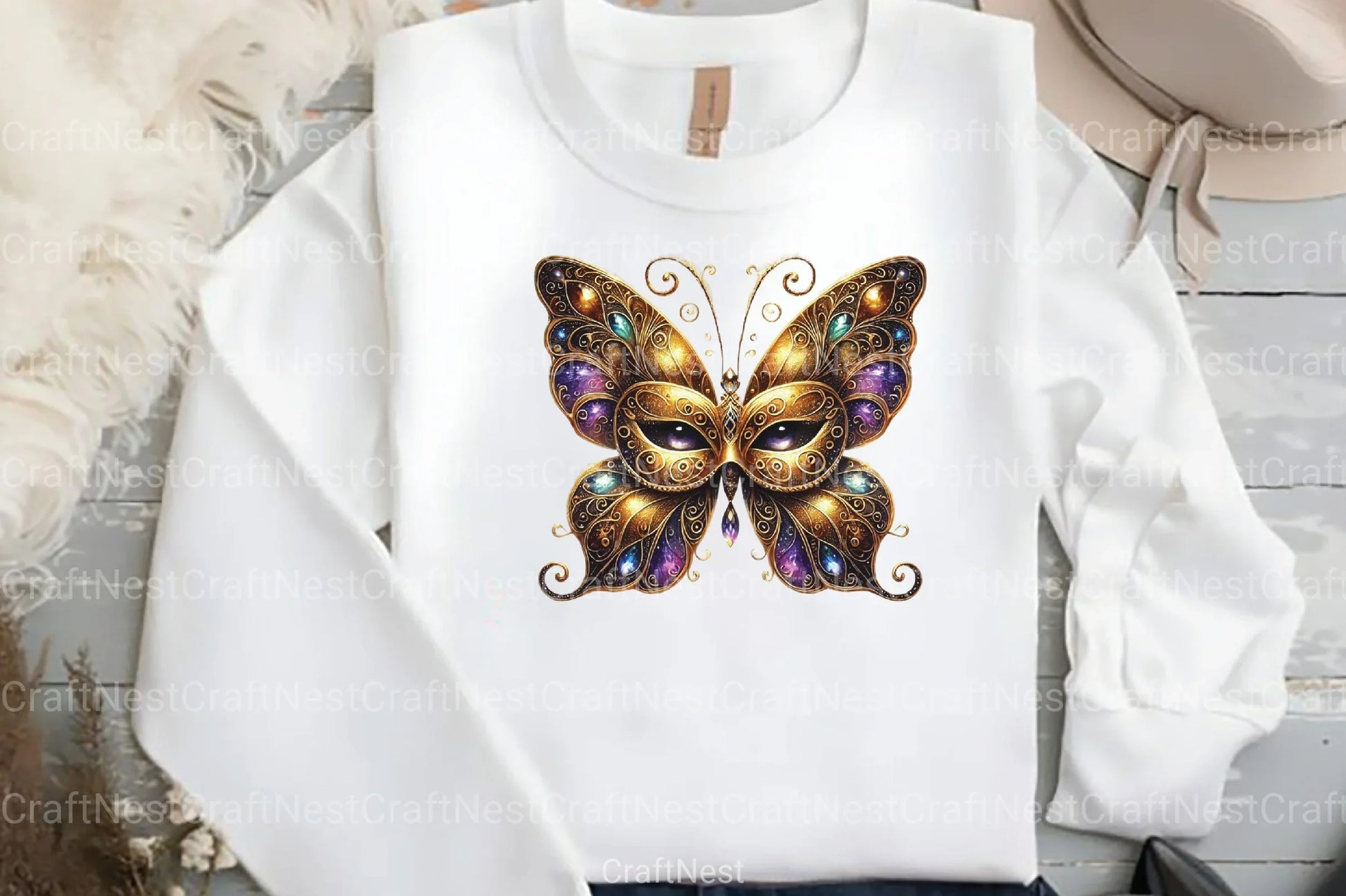 Mardi Gras Butterfly Clipart Bundle 99 - CraftNest - Digital Crafting and Art