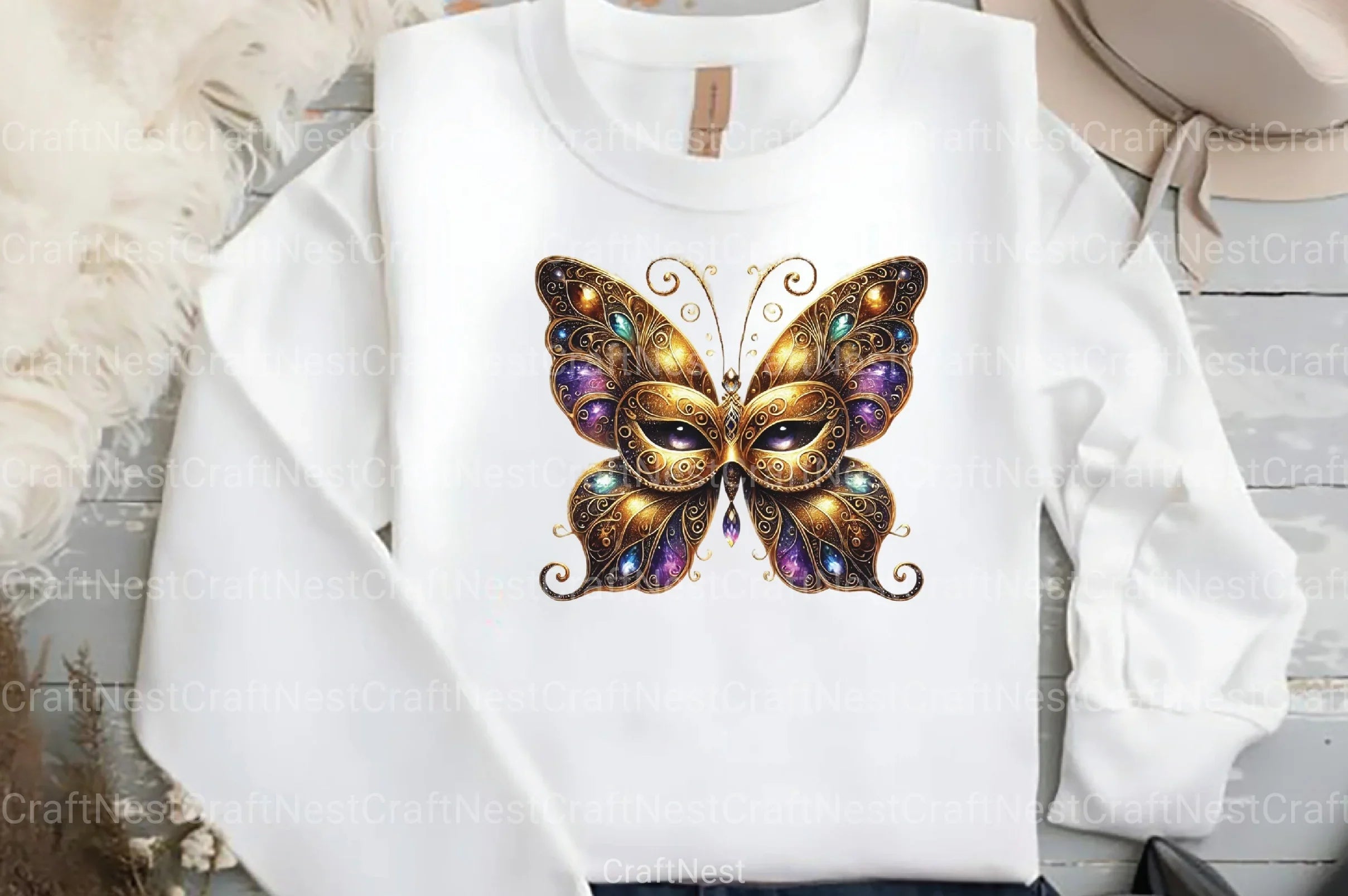 Mardi Gras Butterfly Clipart Bundle 99 - CraftNest - Digital Crafting and Art