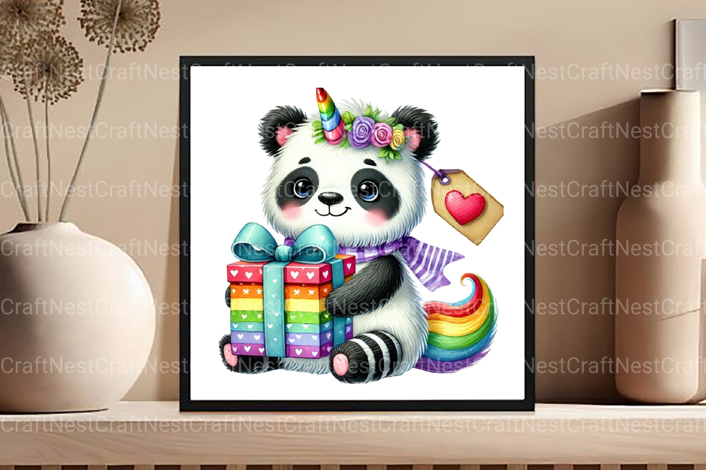 Unicorn Cute Panda Clipart Bundle 2 - CraftNest - Digital Crafting and Art
