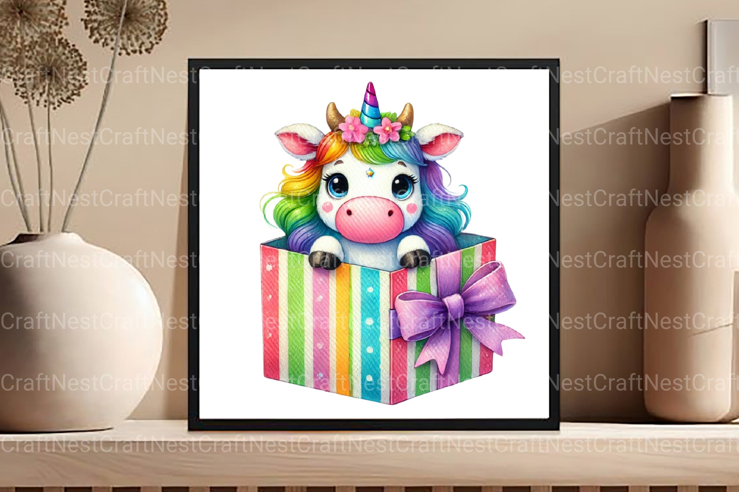 Unicorn Cute Cow Clipart Bundle 1 - CraftNest - Digital Crafting and Art