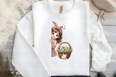 Easter Girl Peeking Clipart Bundle - CraftNest - Digital Crafting and Art