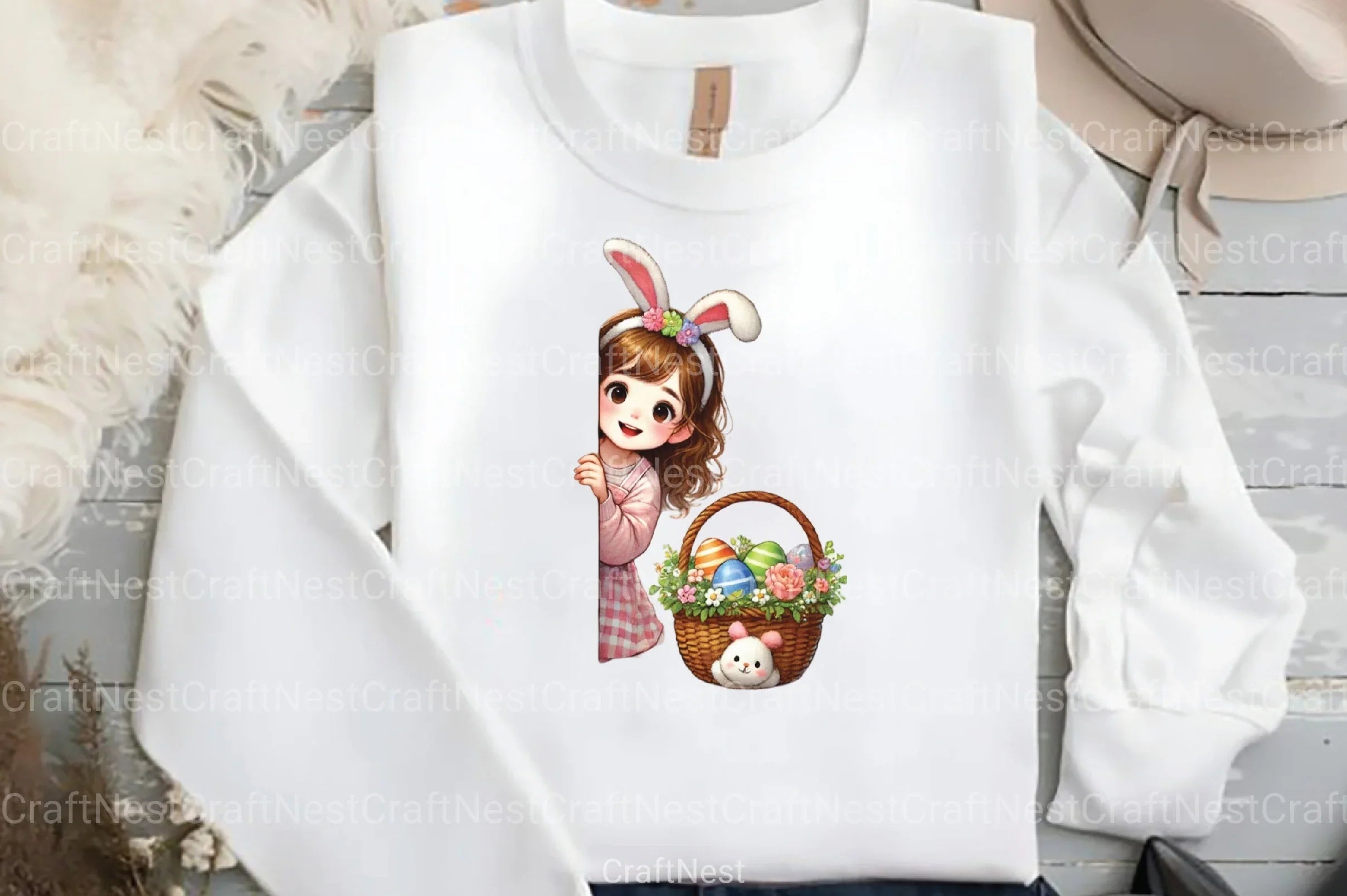 Easter Girl Peeking Clipart Bundle - CraftNest - Digital Crafting and Art