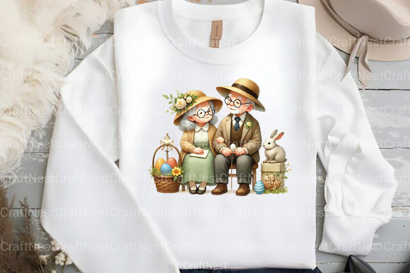 Easter Old Couple Clipart Bundle - CraftNest - Digital Crafting and Art
