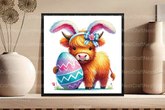 Easter Highland Cow Clipart Bundle 12 - CraftNest - Digital Crafting and Art