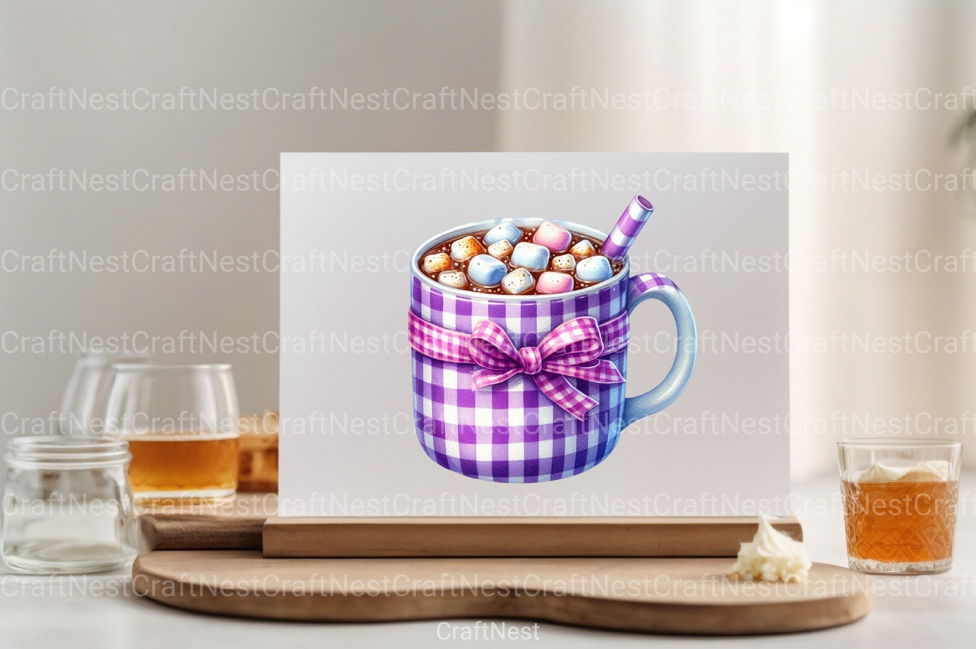 Gingham Cocoa Clipart Bundle - CraftNest - Digital Crafting and Art