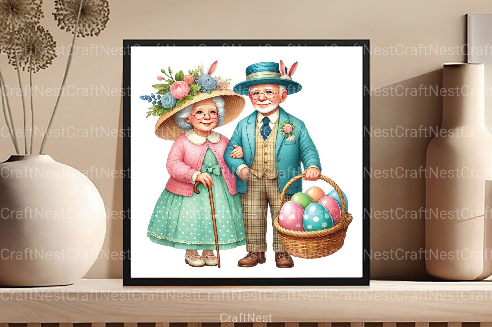 Easter Old Couple Clipart Bundle - CraftNest - Digital Crafting and Art