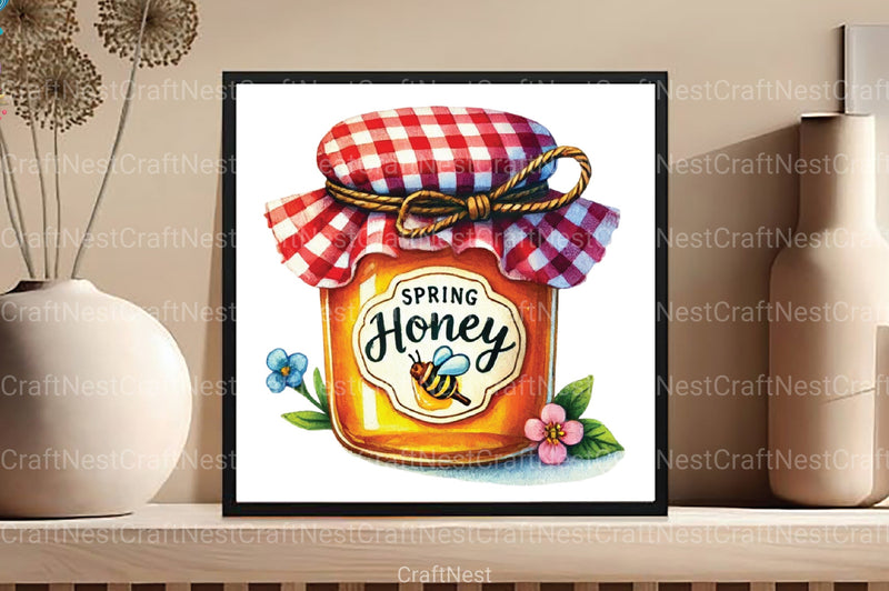 Spring Honey Jar Clipart Bundle 1 - CraftNest - Digital Crafting and Art