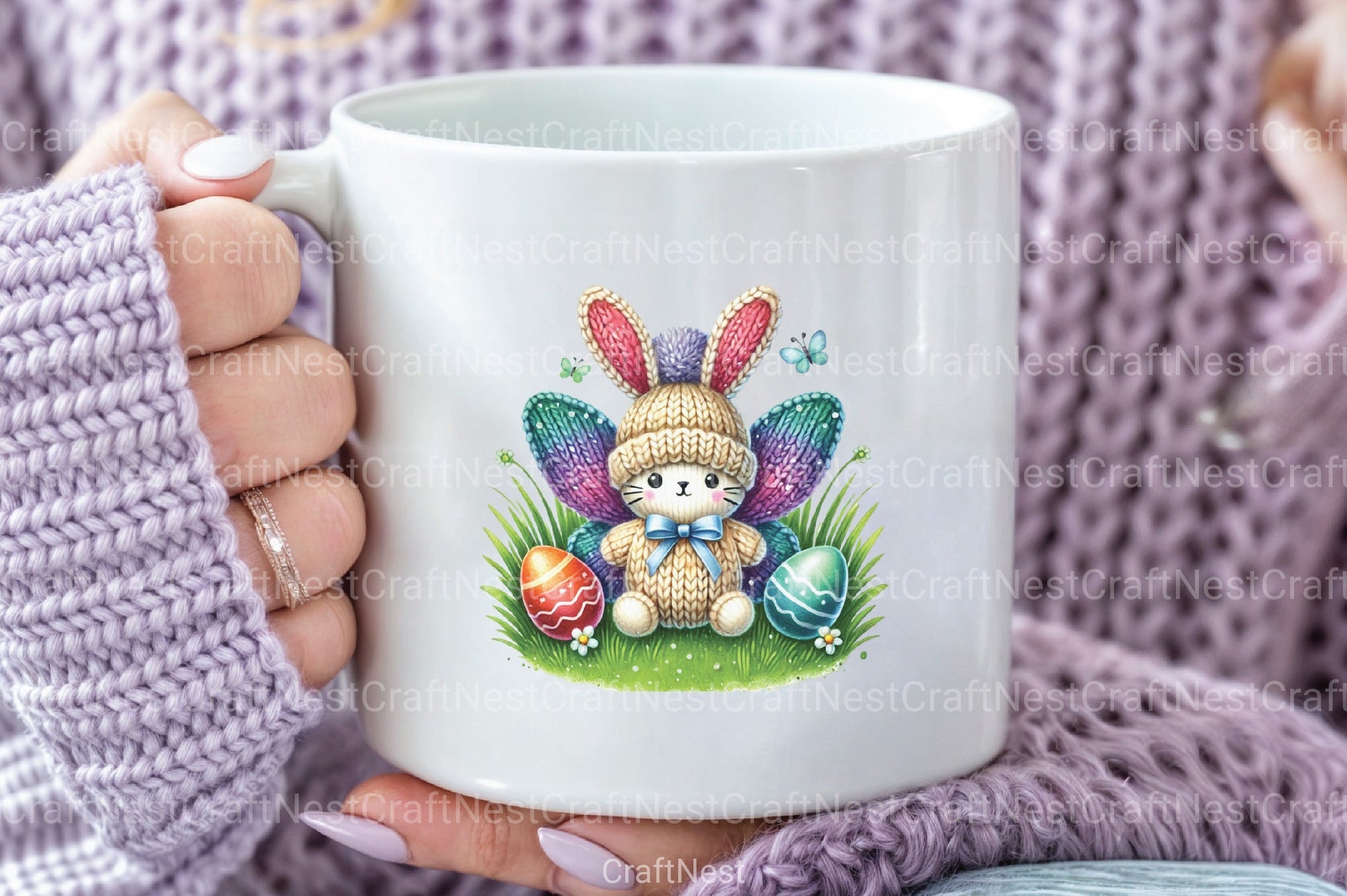 Easter Knitted Butterfly Clipart Bundle - CraftNest - Digital Crafting and Art