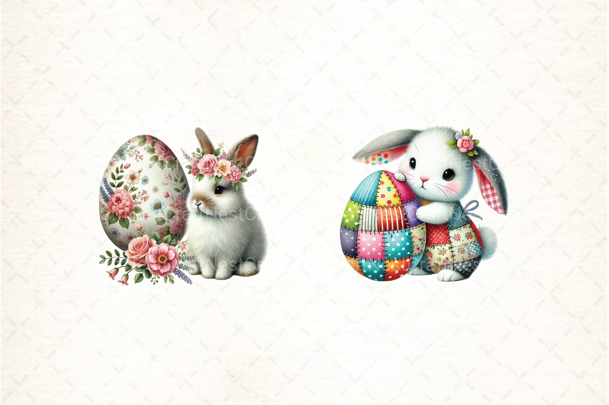 Easter Bunny Egg Clipart Bundle - CraftNest - Digital Crafting and Art