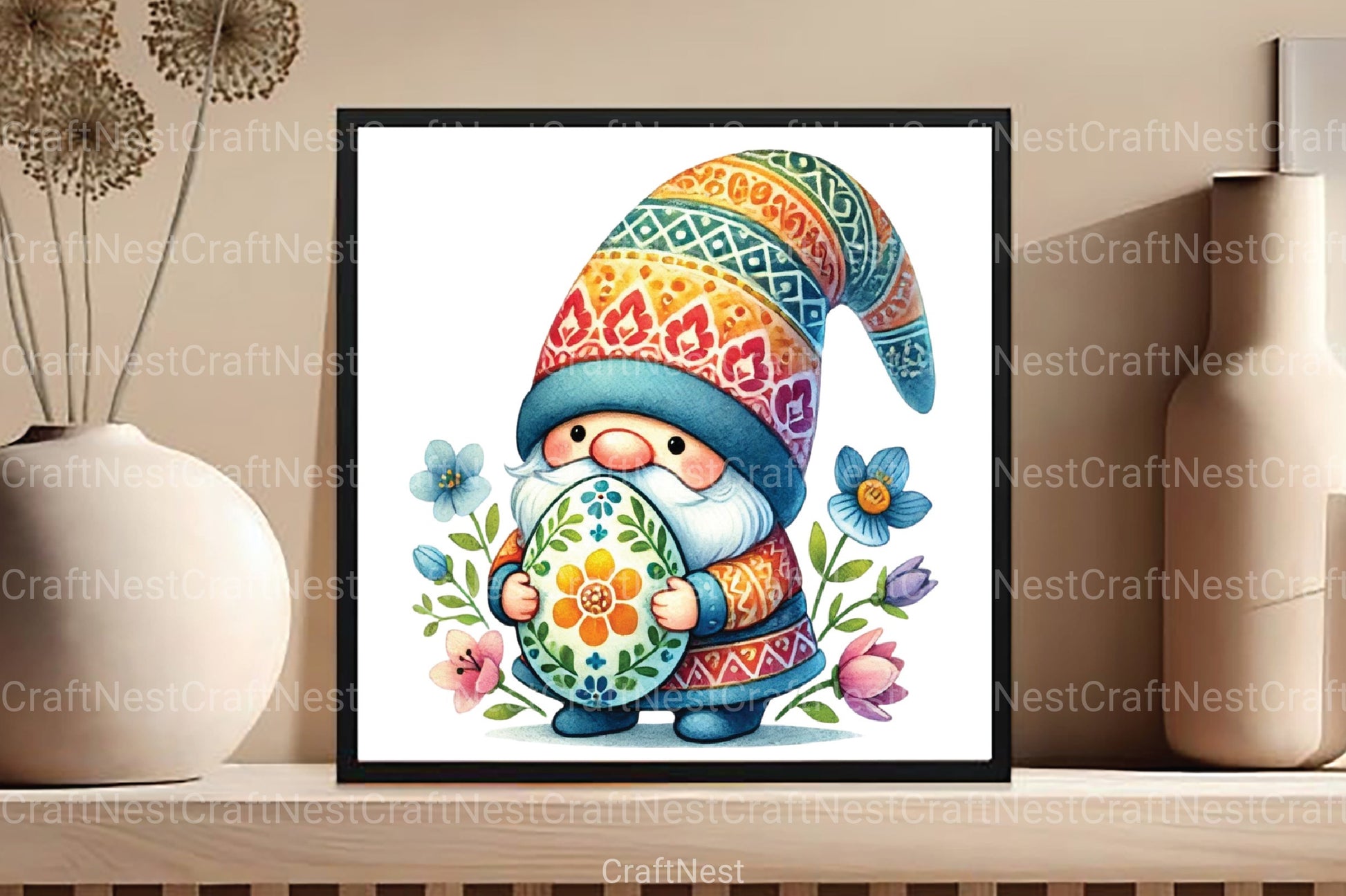 Cute Easter Gnome Clipart Bundle 99 - CraftNest - Digital Crafting and Art