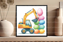 Eggs Excavator Construction Easter Clipart Bundle - CraftNest - Digital Crafting and Art