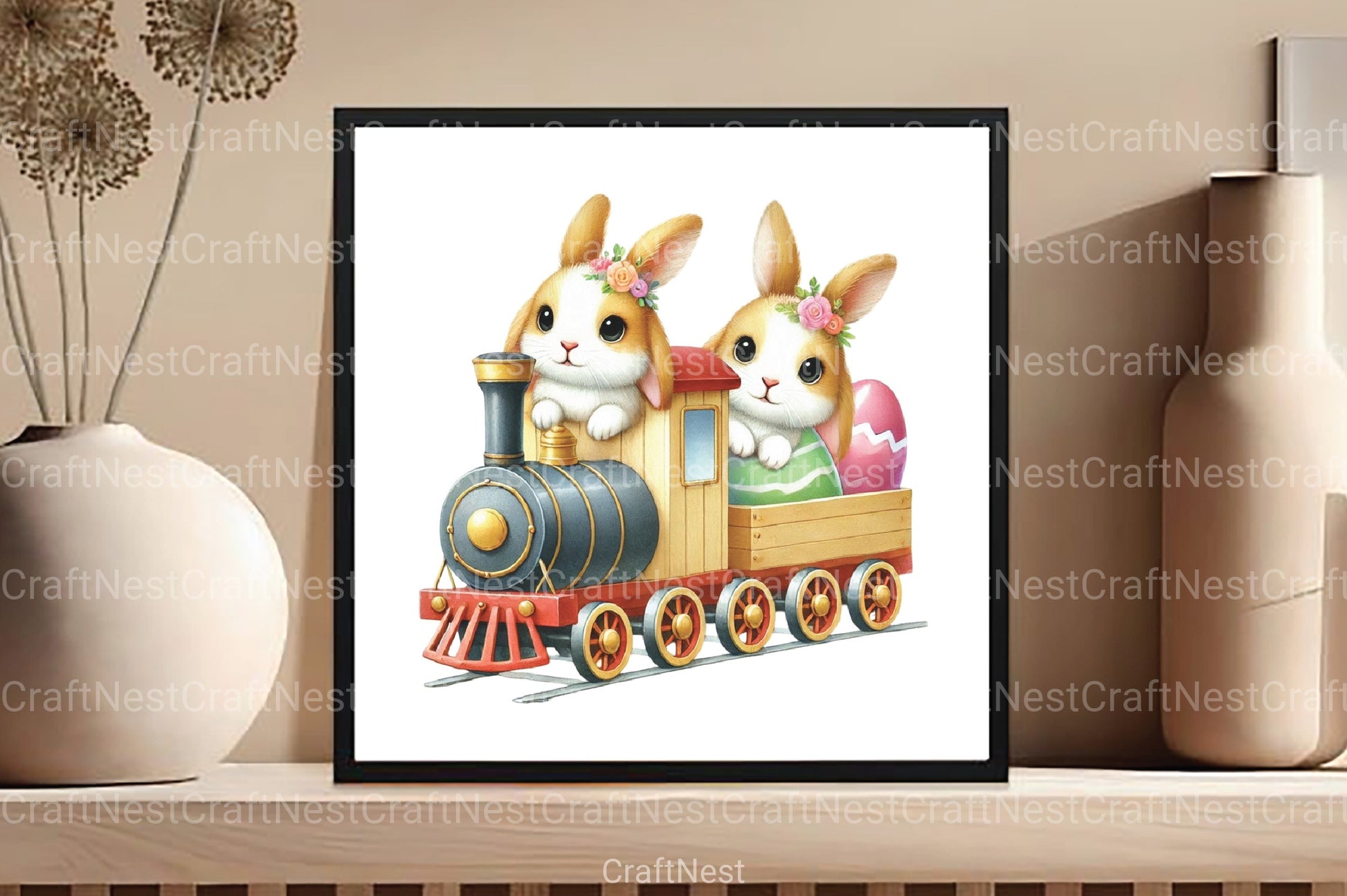 Easter Bunny Train Clipart Bundle 1 - CraftNest - Digital Crafting and Art