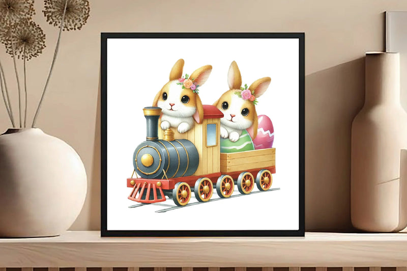 Easter Bunny Train Clipart Bundle - CraftNest - Digital Crafting and Art