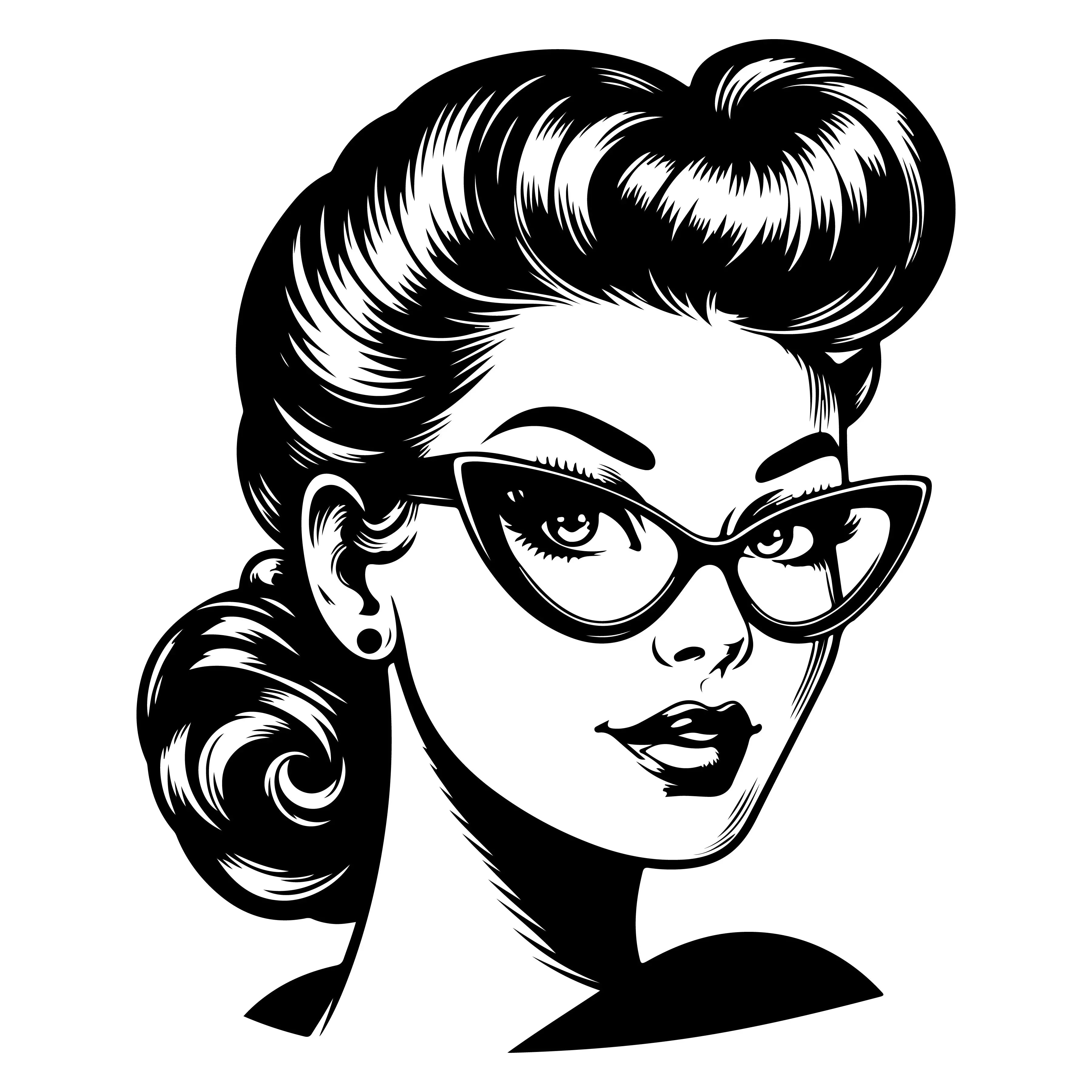 Ink Drawn Black Pin Up Clipart Bundle - CraftNest - Digital Crafting and Art