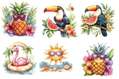 Cute Tropical Summer Clipart Bundle 2 - CraftNest - Digital Crafting and Art