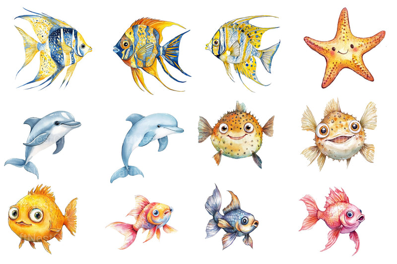 Sea Fish Clipart Bundle 2 - CraftNest - Digital Crafting and Art